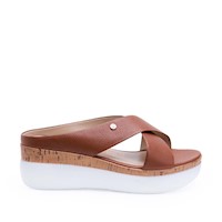 Sandalia Slide Casual ALE-2520 Natural Viale Cuero