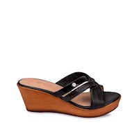 Sandalia Slide Casual ECO-2502 Negro Viale Cuero