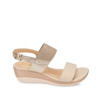 Sandalia Strap Casual ALE-2117 Vainilla/Champagne Viale Cuero