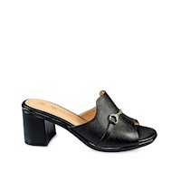 Sandalia Sueco Casual LINDA-2503 Negro Viale Cuero