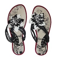 Sandalias Pata De Gallo Flip Flops Flor Orquidea Mujer Talla 36-38 Me gusta