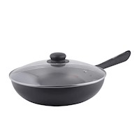 Sarten Wok Nova Antiadherente con Tapa 30cm Facusa