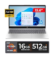 Laptop HP 15-FC0012LA AMD Ryzen 7 7730U Hasta 4.50GHz/8 Core/15.6"FHD 16GB/512GB-SSD/freedos