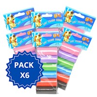 Kit 6 paquetes Bolsas para heces de mascota -  6 colores