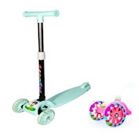 Scooter Plegable Para Niños Con Luces Verde