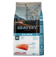 Comida para Gato Bravery Libre de Granos Adulto Todas las Razas Salmón 7 Kg