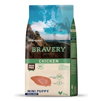 Comida para Perro Cachorro Razas Pequeñas Bravery Libre de Grano Pollo 7kg