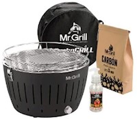 Parrilla Portátil Turbo Grill - Negro + Gel Activación + Carbón