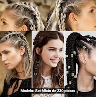 Kit de 230 piezas para Dreadlocks DIY - Estilo Hip Hop Punk