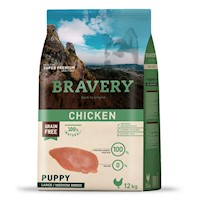 Comida Cachorro Grandes Bravery Libre de Grano Pollo 12kg