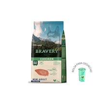 Comida para Perro Adulto Razas Pequeñas Bravery Libre de Grano Pollo 7kg