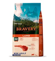 Comida para Perro Adulto Raza Pequeña Bravery Libre de Grano Cordero 7kg