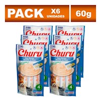 Churu Six Pack cremoso para gatos con sabor atún 60g