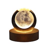 Lampara Diseño 3D Modelo Luna Esfera Adorno Decoración Noctura Iluminacion - Luna