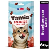 Snacks Yamis para Gato Bocaditos Sabor Carne 60 gr