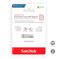 Memoria USB Sandisk Ultra Dual Drive Luxe 256GB TipoC Acero