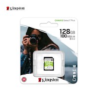 Memoria SD Kingston 128GB CANVAS SELECT 100MBS UHS-I Negro