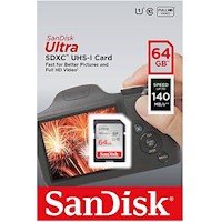 Memoria SD Sandisk Ultra SDXC 64gb UHS-i clase-10 U1 140 mb/s
