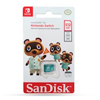 Sandisk Memoria MicroSDXC 512GB Para Nintendo Switch 100MbS