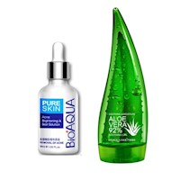 Serum Anti-Acné + Crema Corporal Aloe Vera - Bioaqua