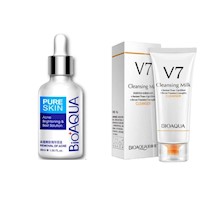 Serum Anti-Acné + Limpiador Facial V7 - Bioaqua