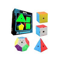 Set Cubos Mágicos Rubik En Caja X4 Piezas