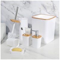 Kit de Accesorios para Baño 6 Piezas Elegante Blanco C1F