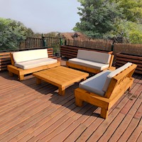 SET DE TERRAZA FAISAN 6 PERSONAS CON MESA MOVENDA