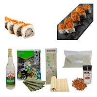 Set de Makis Picante Basico Alga Nori Arroz Glutinoso Vinagre Togarashi Esterilla 5pza