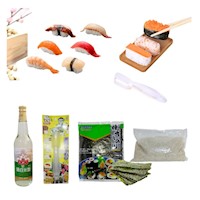 Set Nigiri Basico Alga Nori Arroz Glutinoso Vinagre Molde 4pza