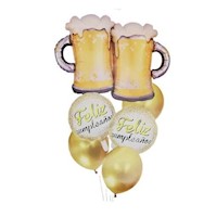 Set x 6 globos para hombre feliz cumpleaños cervezas
