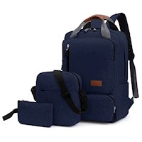 Mochila Porta Laptop 15.6" 3 Piezas Azul FD3