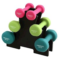 Set de mancuernas de neopreno de 1kg 2kg y 3kg PROIRON