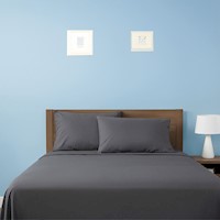 Set De Sabanas 100% Algodon 1.5 Plazas Gris Oscuro