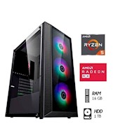 COMPUTADORA PC GAMER RYZEN 5 RAM 16GB DISCO DURO 1TB VIDEO RX 550 4GB