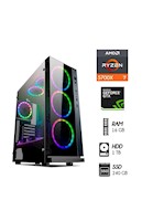 Computadora PC RYZEN 7-5700G RAM 16GB DISC 1TB SSD 240GB Video GTX1650 4GB