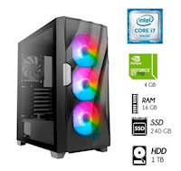 Computadora PC Gamer Core i7  RAM 16GB DISCO 1TB+SSD 240GB   GT 730 4GB CASE LED