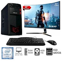 Computadora Pc Intel Core i7 3.2ghz Ram 16GB Disco 1TB+SSD 480GB, Monitor 27"