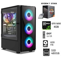 COMPUTADORA PC  GAMER RYZEN 7-5700X  RAM 16GB DISCO 1TB+SSD 480GB  GTX 1650 4GB