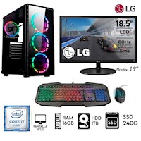 Computadora Pc Intel Core I7  Ram 16GB Disco 1TB+SSD 240GB MONITOR 19