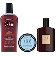 Shampoo Daily Cleansing 250ml + Fiber + Locion American Crew