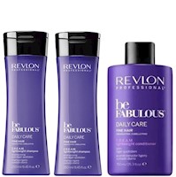 Duo Shampoo 250ml+ Acondicionador 750ml  de Cabello Fino Be Fabulous  Revlon