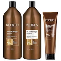 Shampoo + Acondicionador + Crema  Nutritivo All Soft Mega Redken 1000ml