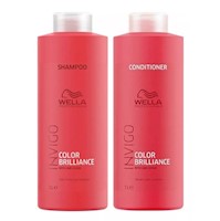 Shampoo Para Cabello Teñido Color 1Lt+ Acondicionador Invigo Brilliance Wella