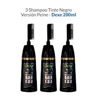 3 Shampoo Tinte Negro Versión Peine - Dexe 200ml