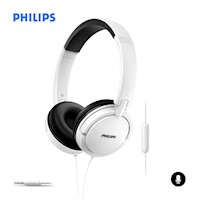 Audífonos Philips Extra Bass Con Micrófono SHL5005 Blanco