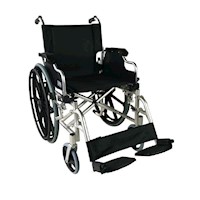 Silla de Ruedas Estándar Apoya Brazos Movibles Aros PVC con Frenos