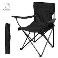 Silla Plegable para Playa Jardín Camping Terraza F03 Negro