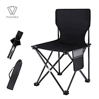 Silla Plegable para Playa Camping Jardín Terraza con Funda Negro VF1