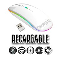 Mouse Inalámbrico Recargable Luces RGB USB